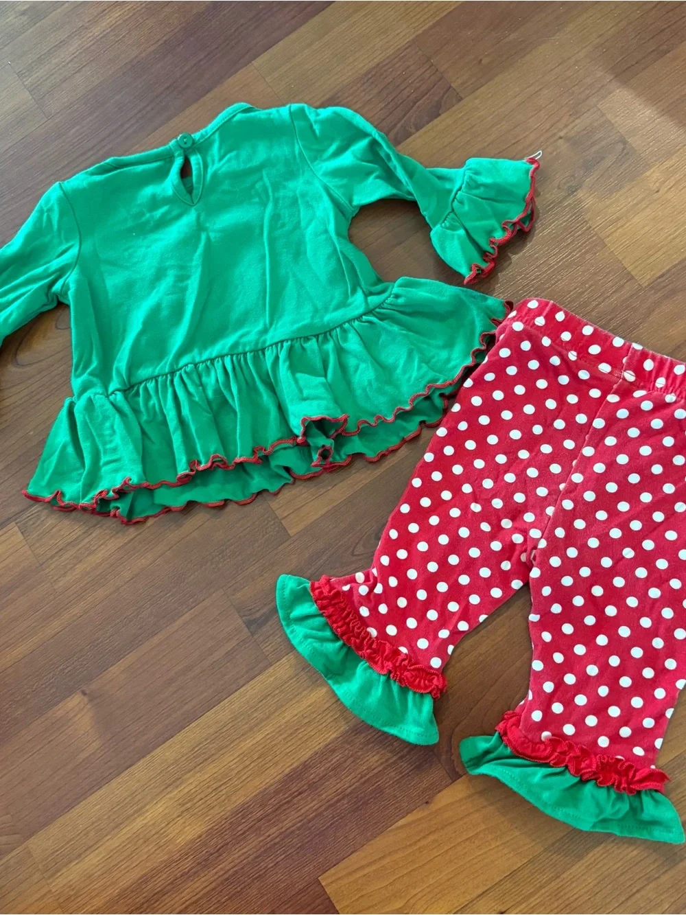 Rare Editions Santa Ruffle Christmas Outfit Newborn